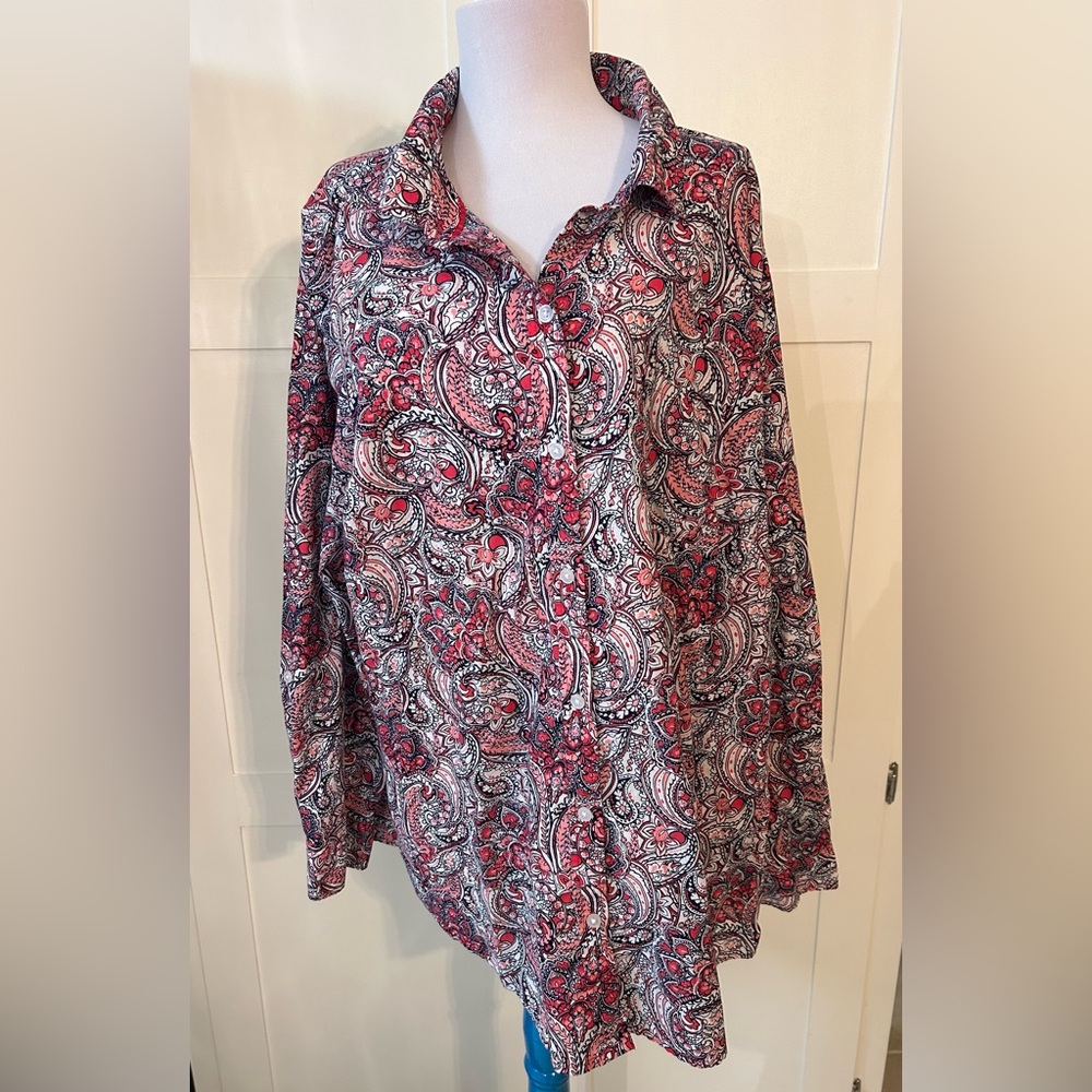 Kim Rogers Blouse Women Size 2X Paisley